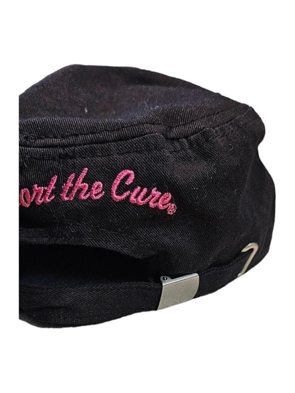 Ladies Support the Cure Black and Pink Hat - Picture 7 of 15